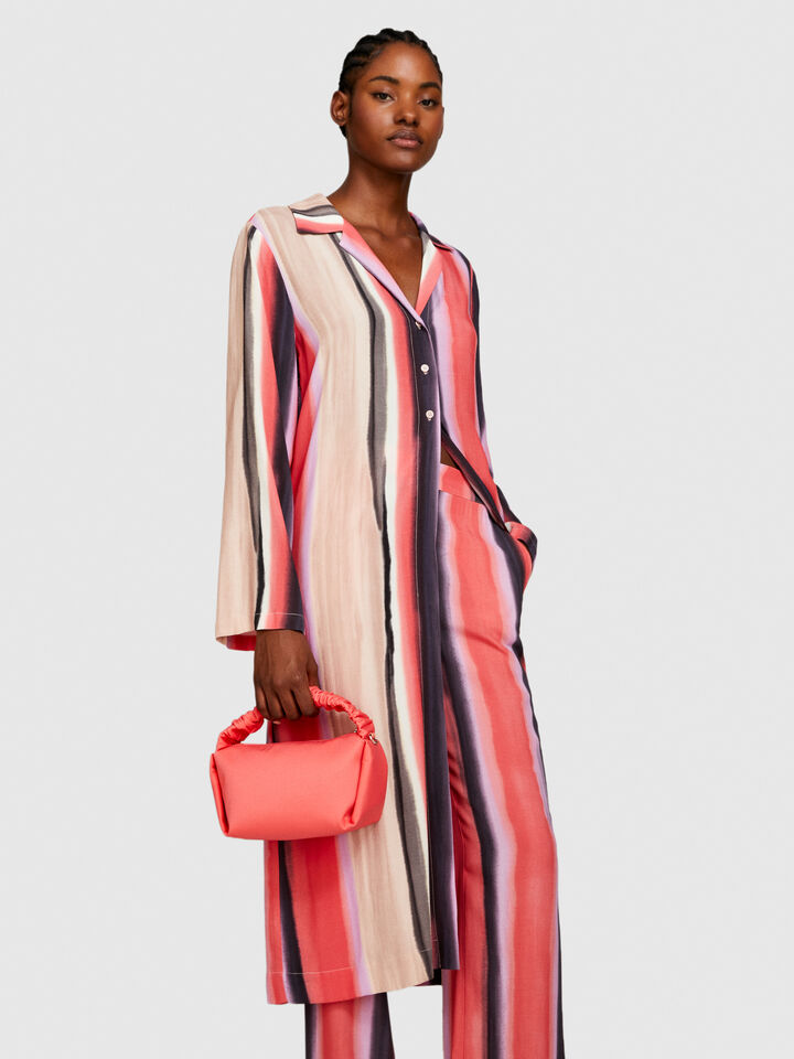 Handbag with rouched handle - null - Coral | Sisley image number 5